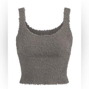 Skims Cozy Knit Tank in Smoke